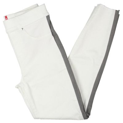 Spanx Womens White Distressed Side Stripes Stretch Jeggings S BHFO 0683